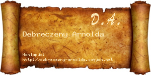 Debreczeny Arnolda névjegykártya
