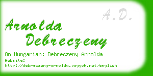arnolda debreczeny business card